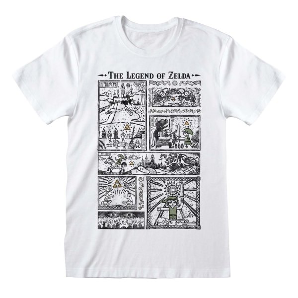 Nintendo Legend Of Zelda - Drawings (Unisex White T-Shirt)