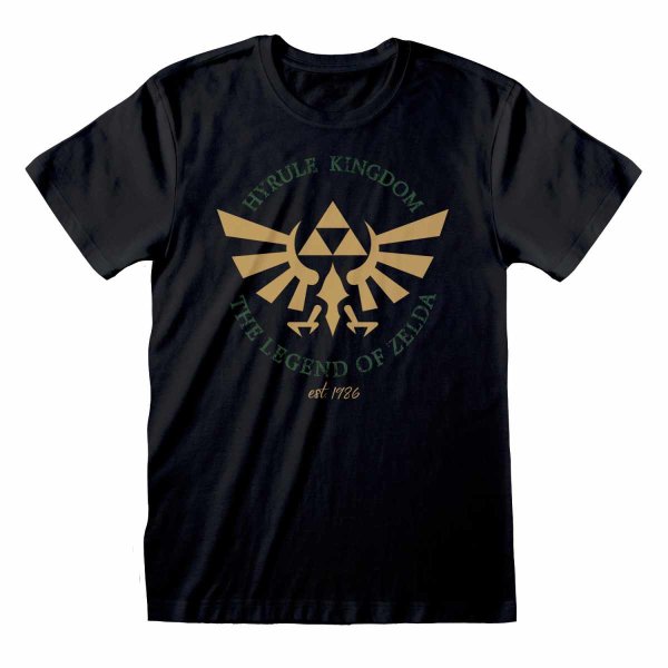 Nintendo Legend Of Zelda - Hyrule Kingdom Crest (Unisex Black T-Shirt)