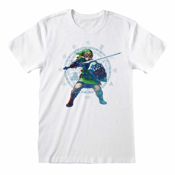 Nintendo Legend Of Zelda - Skyward Sword Pose (Unisex White T-Shirt)