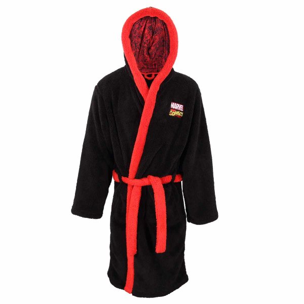 Marvel Comics - Classic Logo Dressing Gown (Unisex Black Dressing Gown)