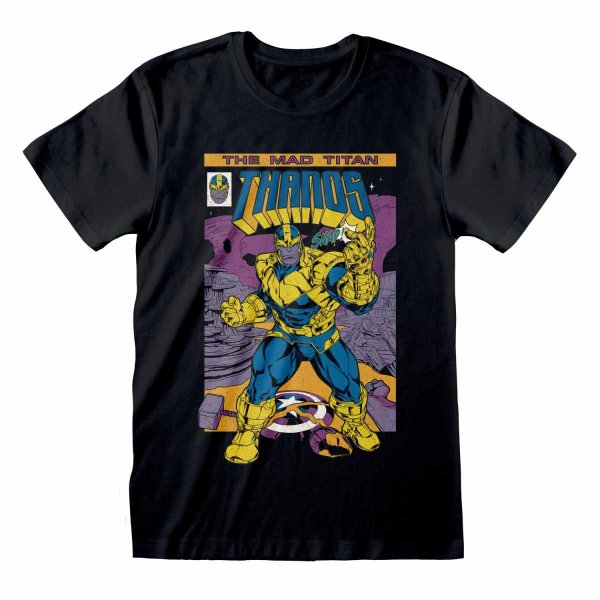 Marvel Comics Avengers - Thanos Cover (Unisex Black T-Shirt)