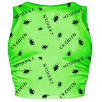 Beetlejuice - Repeat (Womens Green Ruched Side Cropped Vest)