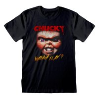 Childs Play - Chucky Face (Unisex Black T-Shirt)