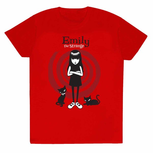 Emily The Strange - Swirl (Unisex Red T-Shirt)