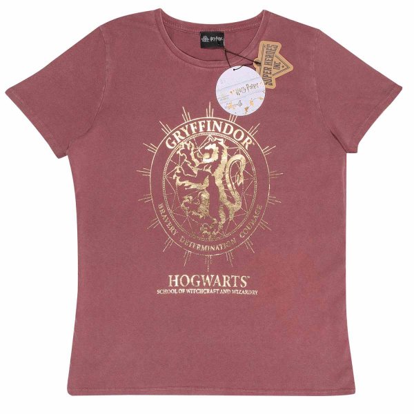 Superheroes Inc. Harry Potter - Gryffindor Constellation (Womens Acid Wash Maroon Premium T-Shirt)