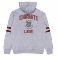 Superheroes Inc. Harry Potter - Hogwarts Alumni (Unisex Heather Grey Contrast Zip-Up Hoodie)