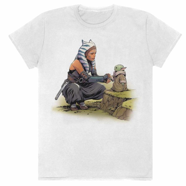 Star Wars: Mandalorian - Ashoka Grogu (Unisex White T-Shirt)