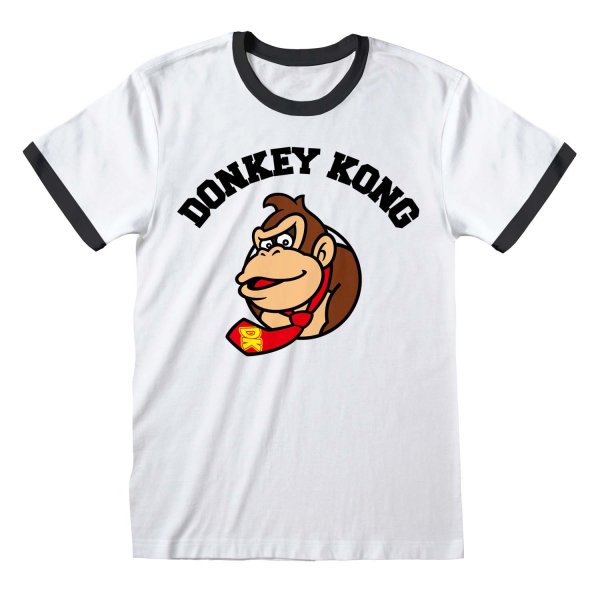 Nintendo Donkey Kong - Donkey Kong Circle (Unisex White Raglan T-Shirt)