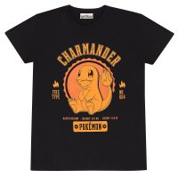 Pokemon - Collegiate Charmander (Unisex Black T-Shirt)