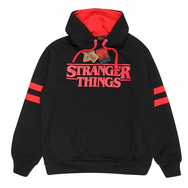 Superheroes Inc. Stranger Things - Logo (Unisex Black Contrast Pullover Hoodie)