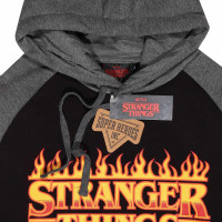 Stranger Things - Flaming Logo (Unisex Black Pullover Hoodie)