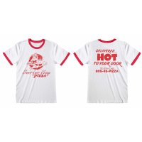 Stranger Things - Surfer Boy Pizza (Unisex White Ringer...