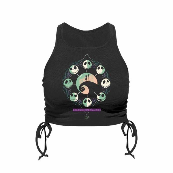 Nightmare Before Christmas - Mystic Night (Womens Black Gathered Side Shell Top)