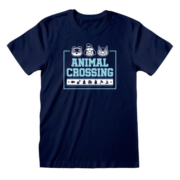 Nintendo Animal Crossing New Horizons New Horizons - Box Icons (Unisex Navy T-Shirt)