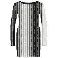 Beetlejuice - Stripes (Womens Black/White Cropped Mesh Top)