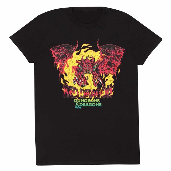 Dungeons And Dragons - Red Dragon Colour Pop (Unisex Black T-Shirt)