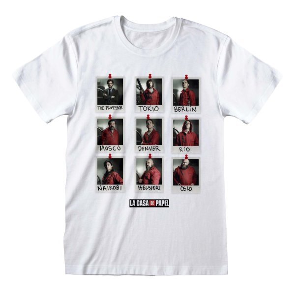 La Casa De Papel - Polaroid (Unisex White T-Shirt)