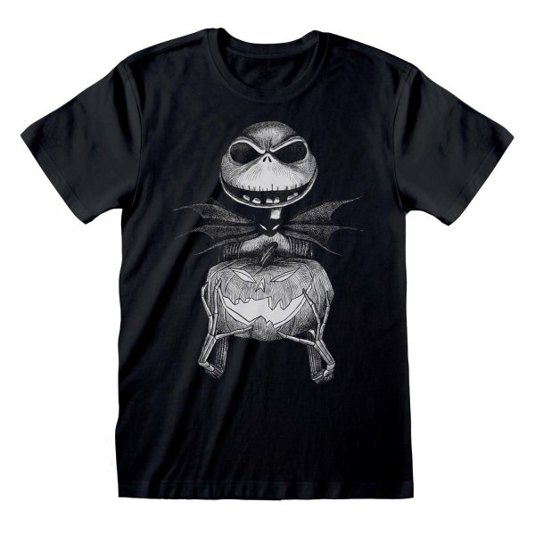 Nightmare Before Christmas - Jack Sketch (Unisex Black T-Shirt)