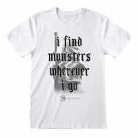 Witcher - I Find Monsters (Unisex White T-Shirt)