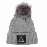 Harry Potter - Deathly Hallows (Unisex Grey Beanie Pom)...