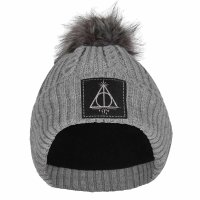 Harry Potter - Deathly Hallows (Unisex Grey Beanie Pom) One Size