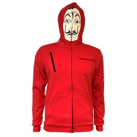 La Casa De Papel - Mask (Unisex Red Zip-Up Hoodie)