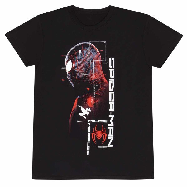 Marvel Spider-Man Miles Morales Video Game - Suit Specs (Unisex Black T-Shirt)