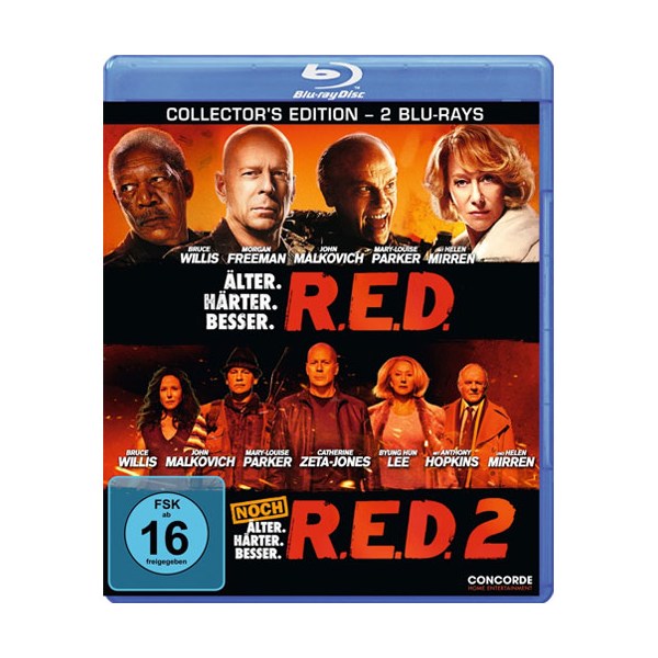 R.E.D. 1&2 Collectors Edition (BR) Min: 225/DD5.1/WS - Concorde 3989 - (Blu-ray Video / Action/Komödie)