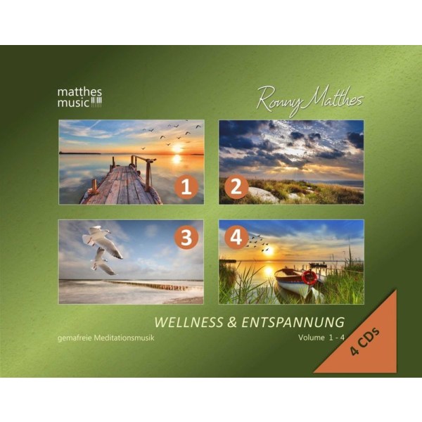 Ronny Matthes: Wellness & Entspannung (Vol. 1-4) - Gemafreie christliche Entspannungsmusik (Einschlafhilfe, Meditation & Tiefenentspannung) - Matthesmusic - Verlag & Gemafreie Musik 4260264510974 - (CD / Titel: Q-Z)