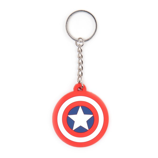 Marvel Comics -Captain America Shield Logo Rubber Keychain - Difuzed KE101435MAR - (Small Accessories / Gummi Schlüsselanhänger)