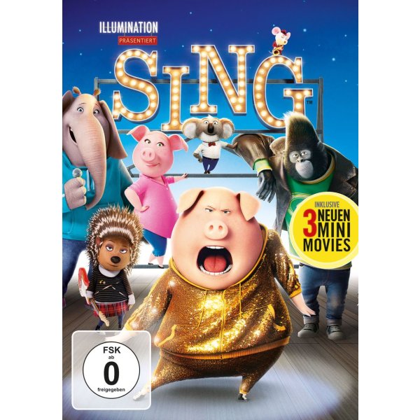 SING (DVD)  inkl. 3 Mini-Movies Min: 104/DD5.1/WS   Illumination Stud - Universal Picture 3103606 - (DVD Video / ANIMATION)