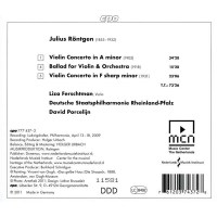 Julius Röntgen (1855-1932): Violinkonzerte a-moll & fis-moll - CPO 0761203743728 - (CD / Titel: H-Z)