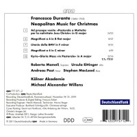 Francesco Durante (1684-1755): Neapolitanische Musik zu Weihnachten Vol.1 - CPO 0761203757121 - (CD / Titel: A-G)