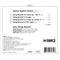 Johann Baptist (Jan Krtitel) Vanhal (1739-1813): Streichquartette c-moll (op.1 Nr.4), Es-Dur, G-Dur, A-Dur (op.33 Nr.2) - CPO 0761203747528 - (CD / Titel: H-Z)