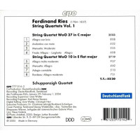 Ferdinand Ries (1784-1838): Streichquartette Vol.1 - CPO 0761203701421 - (CD / Titel: A-G)