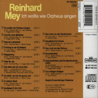 Reinhard Mey: Ich wollte wie Orpheus singen - Odeon...