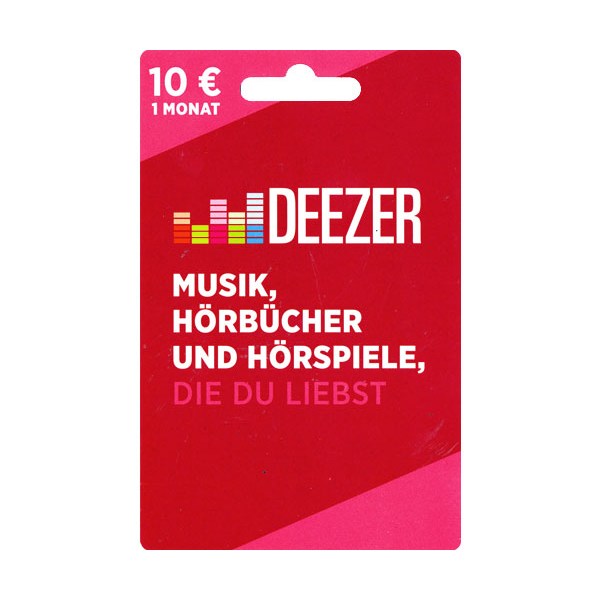 Deezer  POSA 10 Euro 1 Monat Verkauf erfolgt im Namen u. auf Rechnungdes Gutscheinausstellers - Diverse  - (Sonderartikel / Code-Card)