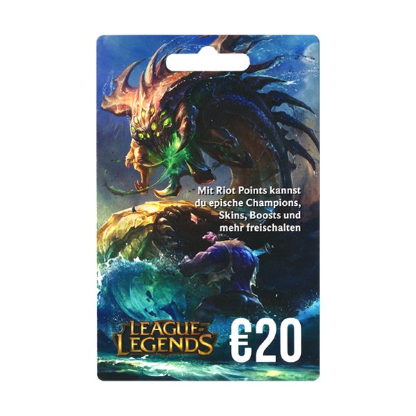 League of Legends Card NEU 20 Euro 2800 Points. Verkauf erfolgt im Namen u.auf Rechnung des Gutscheinausstellers - Riot  - (Sonderartikel / Code-Card)