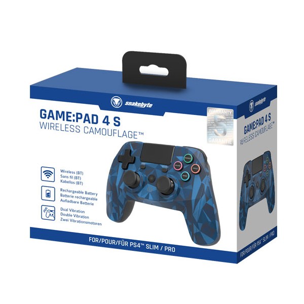 PS4 Controller  Game:Pad 4S wirel. camo Snakebyte  Bluetoothcamo blue - Snakebyte SB912729 - (SONY® PS4 Hardware / Zubehör)