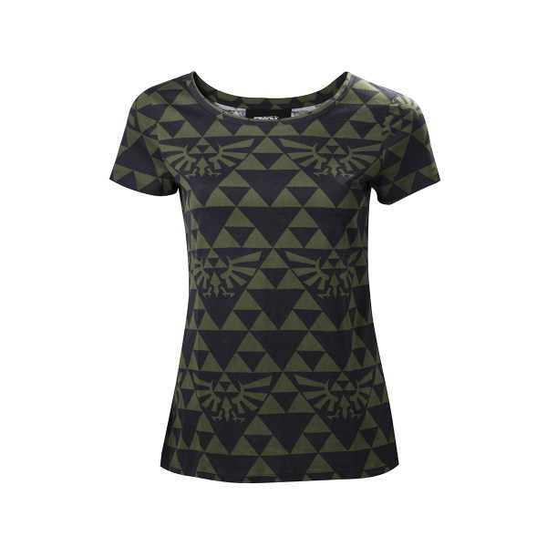 Zelda - Green Black Hyrule Womens T-Shirt - Difuzed TS224013ZEL - (T-shirts and Tops / Short Sleeved T-shirts)