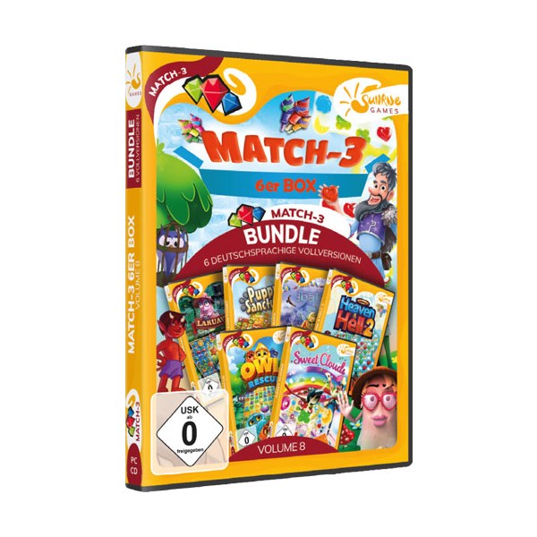 Match 3 6-er Box Vol. 8  PC SUNRISE - Sunrise  - (PC Spiele / Sammlung)