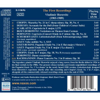 Sergej Rachmaninoff (1873-1943): Vladimir Horowitz - The First Recordings - Naxos  - (CD / Titel: H-Z)