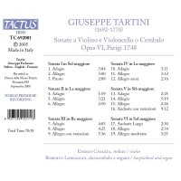 Sonaten f.Violine & Bc op.6 Nr.1-6: Giuseppe Tartini...