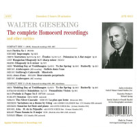 Walter Gieseking - The Complete Homochord Recordings and...