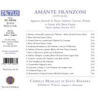 Amante Franzoni (Fl. 1605-1630): Apparato Musicale op.5...