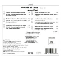 Orlando di Lasso (Lassus) (1532-1594): Magnificat sexti toni - CPO  - (CD / Titel: H-Z)