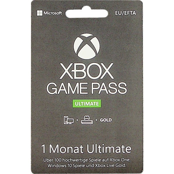 XBLive  Card  1 Monat Ultimate GOLD inkl. Gamepass  Einzweckgutschein - Microsoft  - (XBOX LIVE Cards / Code-Card)