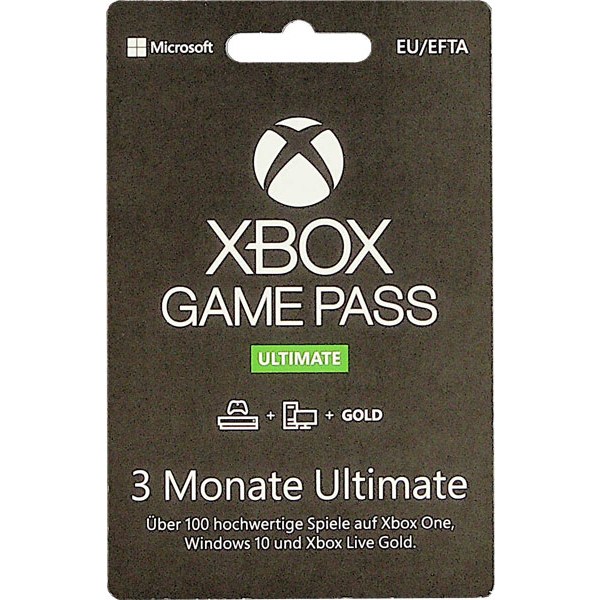 XBLive  Card  3 Monate Ultimate GOLD inkl. Gamepass  Einzweckgutschein - Microsoft  - (XBOX LIVE Cards / Code-Card)