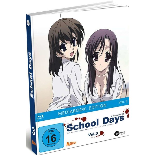 School Days Vol. 3 (Blu-ray im Mediabook) - AniMoon Publishing  - (Blu-ray Video / Anime)