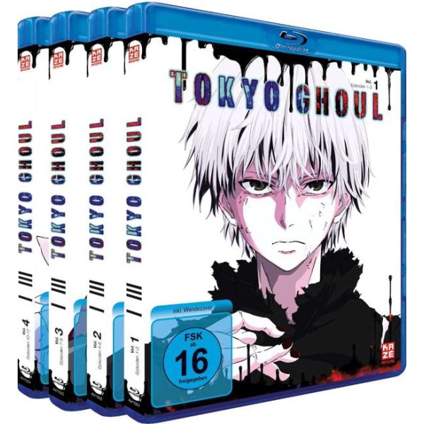 Tokyo Ghoul - Gesamted. Staffel #1 (BR)komplette Staffel 1, Bundel, 4 Disc - AV-Vision  - (Blu-ray Video / Anime)